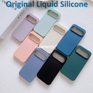 Original Liquid Silicone Case For Google Pixel 10 9 8 Pro XL 9a 8a Shockproof Flannel Lining Straight Edge Soft Camera Protector Back Cover Shell
