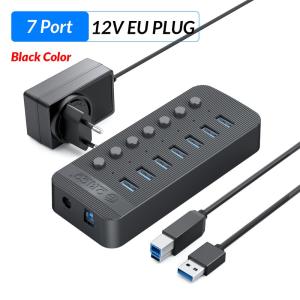 ORICO | ORICO Industrial USB 3.0 HUB 7 ABS USB OTG Splitter On/Off Switch With 12V Power Adapter Support Charger For Computer