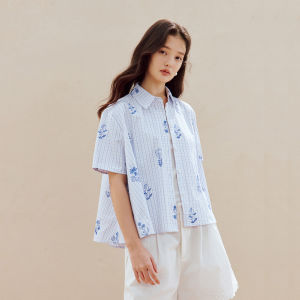 INMAN | Fresh Embroidery Plaid Short Sleeve Shirt