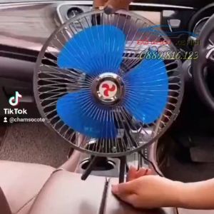 Quạt Kẹp Ô Tô 12V - 24V Quạt Xe Tải Lồng Sắt Cao Cấp Quạt Kẹp Bình Ắc Quy