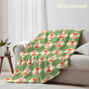 Beast Kingdom | green diamond heart Soft Warm Flannel Blanket Lightweight Cozy Christmas Halloween Home Decor Room