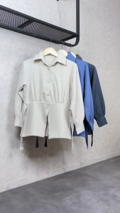 Larisa - Atasan Kemeja Wanita Lengan Panjang - Fitted Shirt Baju Kancing