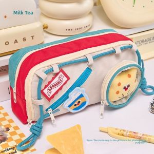 Adorable Large Capacity Pencil Case Girls Stationery Bag High School Students Durable Oxford Cloth Cute Animal Cartoon Design