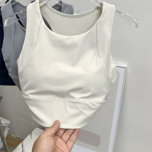 Womens Yoga Sports Bra Tank Top Running Fitness Breathable Shockproof Gathered Back Beauty Sports Bra Outerwear Nylon Material