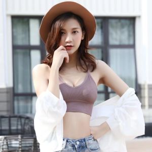 เสื้อชั้นในผู็หญิง สปอร์ตบรา สายเดี่ยว B012 ผ้าร่อง เเบบสวม เว้าหลัง ผ้านิ่มยืด ชุดชั้นใน สวมใส่สบาย