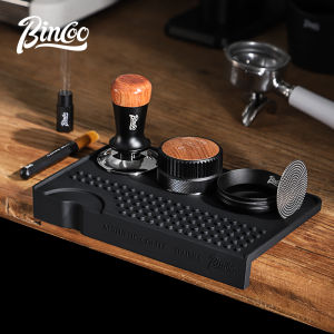 BINCOO ชุดที่อัดกาแฟอเนกประสงค์เสื่อเครื่องชงกาแฟแบบกดเคาน์เตอร์กาแฟพรมเก็บของเครื่องชงกาแฟแบบกดค้อนแรงกดผ้าผงอุปกรณ์ชงกาแฟถังใส่กาแฟ51MM/58MM