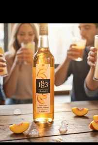 1883 MAISON Routin White Peach Syrup 1L - Premium French Fruit Syrup