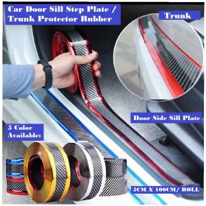 Car Door Step Rubber Door Side Sill Step Plate Sticker Car Door Rubber Seal Strip Door Edge Guard Protector Anti Scratch Collision Car Trunk Bonnet Door Rubber Seal Strip Car Door Sound Proof Car Exterior Accessories Getah Pintu Bonet Kereta
