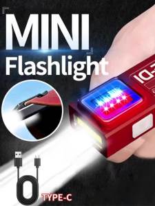 Đèn Pin LED COB Mini USB C Có Thể Sạc Lại Chống Nước Có Kẹp Nam Châm Treo Đèn Làm Việc Cho Cắm Trại Đi Bộ Đèn Bỏ Túi