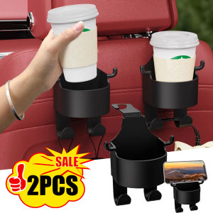 2PCS Multifunction Car Headrest Cup Holder with Hook Car Back Seat Phone Bracket Hanging Mount Beverage Storage Drink Bottles Holder