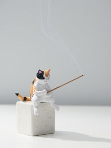 Creative Anran Fragrance Pet Cat Attracting Wealthy Dog Incense Holder Ceramic Material Chinese Style Home Decoration Accessories