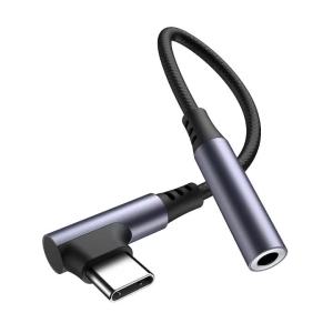 L Shape USB C To 3.5mm Jack Earphone Adapter Type C To 3.5mm Audio Cable Converter For iPhone 17 16 Pro Max 15 Samsung Huawei