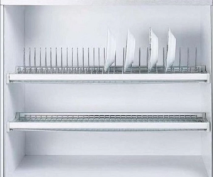 Giá bát đĩa cố định Eurogold EP86600 inox 304 tủ bếp trên 600mm thiết kế 2 tầng úp bát đĩa kèm khay