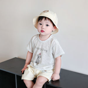 Áo Thun Trẻ Em Mùa Hè Mỏng Tay Ngắn Cotton Tuyết Hoạt Hình Khóa Vai Cổ Tròn Thường Ngày Cho Bé Trai Và Bé Gái