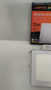 หลอดไฟ led ดาวน์ไลท์ฝังฝ้า 15 W LED Downlight Ultra Slim Alu หน้าเหลี่ยม แสงขาว Lamptan