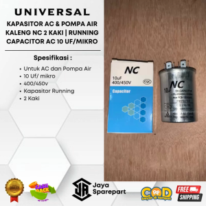 Kapasitor AC & Pompa Air Kaleng NC 2 kaki | Running Capacitor ac 10 uf/Mikro