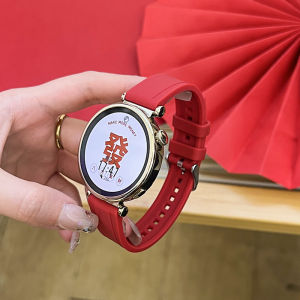 Red New Year Strap for Huawei GT5 GT4 Watch Smartwatch Band Nylon Woven Silicone Metal Leather Mens Sport High End