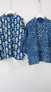 เสื้อสาลู เสื้อผ้าสาลู เสื้อเชิ๊ตผ้าสาลู แขนสามส่วน ไซส์ใหญ่ ผ้าสาลูทอสองชั้นกัดขึ้นลาย ผ้านุ่มมาก