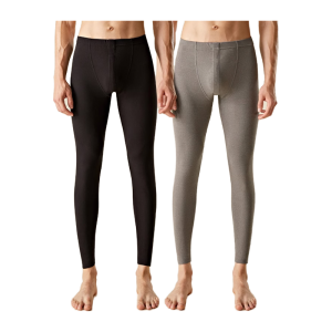 Mens Thin Pure Cotton Antibacterial Seamless Thermal Pants Comfortable Breathable Underwear Long Pants mid Waist Cotton Base Layer Pants