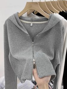 Stylish and Versatile Hooded Knit Jacket With Double Zippers