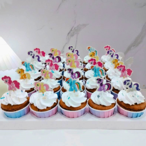 24pcs Cute Cartoon Toothpick Animation Desert Flag Cupcake Topper Cake Decoration