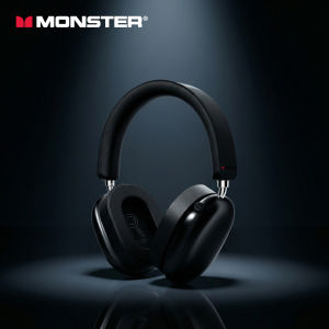 Monster | Monster AH100 ANC Wireless Bluetooth 6.0 Over-Ear Headphones with 45dB Active Noise Cancellation Deep Bass Over-Ear Earphones