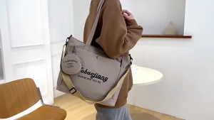 korean Fashion 2in1 Canvas tote bag sling bag with coins large capacity shoulder bag for women