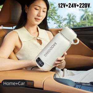 12V 24V 220V Portable Electric Kettle Home Car 1.0L Electric Heating Cup Multifunction Boiled Water Pot Outdoors Travel Teapot
