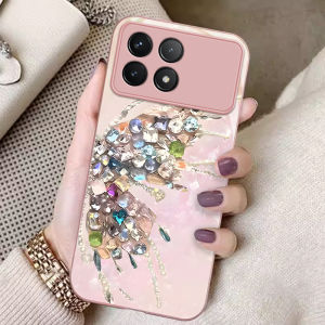 Redmi K70E Phone Case Champion Edition Full Cover Glass Colorful Gem Butterfly Luxury Womens Anti-Fall Trendy Protective Cover
