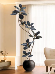 Premium Luxury Indoor Fake Plant Black King Rubber Tree