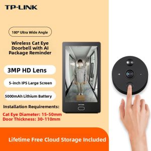 TP-LINK Wireless Smart Doorbell Camera with Display Screen 360 Degree View Home Security Camera Cats Eye with Motion Detection