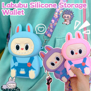New Fashion Cute Labubu Silicone Coin Bag for Women Girls Creative Cartoon Mini Crossbody Bag Children Gifts