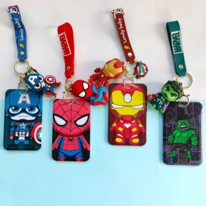 Student Card Holder Meal Card Subway Card Bus Card Access Card Childrens Lanyard Bag Pendant Iron Man Spider-Man Captain America Thor Keychain Accessories