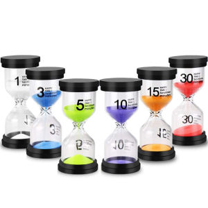 1/3/5/10/15/30min Hourglass Sand Timers Sand Watch Hour Glass Clock Sandglass for Time Management Home Office Desks Decor Gift