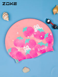 Mũ Bơi Silicon Chống Trượt Zoke Cho Trẻ Em Mũ Bơi Lội Chống Thấm Nước Bảo Vệ Tóc Và Tai Mũ Bơi Lội Tập Luyện Thoải Mái