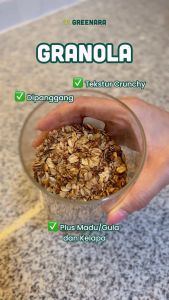 Greenara Vegan Granola Matcha / Snack Sehat (160cal/serv)