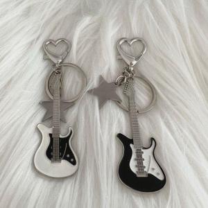 American Hot Girl Y2K Electric Guitar Star Keychain Retro Millennium Bass Pendant Bag Ornament Creative Cultural Gift