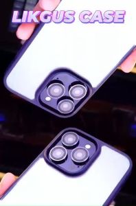 Ốp LIKGUS Viền Màu Chống Ố Vàng Mặt Lưng Trong Suốt Chống Sốc Bảo Vệ Camera cho Iphone 12 13 14 Pro Max Jane Series