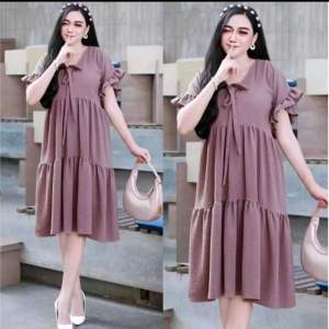 Dress Amira Crinkle Airflow Premium | Dress Rempel Crinkle | Daster Resleting Pita Cantik | Dress Diandra Viral Kekinian