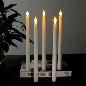 5/10Pcs Electronic Flameless LED Taper Candles Lights Night Lamp for Church Wedding Birthday Party Dinner Decor