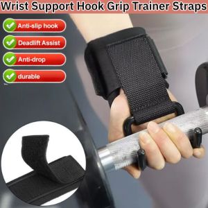 Wrist Support Hook Grip Trainer Weight Lifting Hooks Straps Pull-Ups Fitness Set