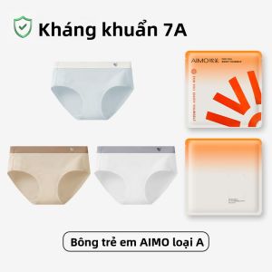 Quần lót tam giác AIMO cho nữ vải cotton nguyên chất kiểu cạp vừa kháng khuẩn