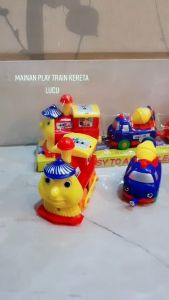 MAINAN KERETA API/ MOBIL KONTRUKSII MAGNET 18008 PLAY TRAIN Mainan Kereta Karakter Lucu Kereta Bisa Menyambung Dengan Magnet Mainan Kereta Api Magnet Mobil Kontruksi Menggunakan Baterai Ukuran Kecil
