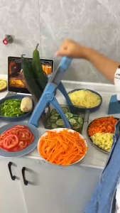 5 In 1 Pemotong Sayur Alat Pengiris Kentang Perajang Makanan Buah Mentimun Wortel Parutan Stainless Steel Vegetable Cutter