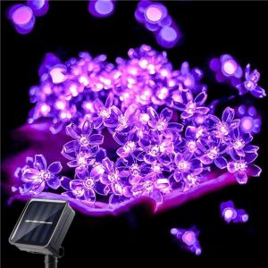 LED Solar Cherry Blossom String Light Outdoor Waterproof Fairy Lights Courtyard Decoration Atmosphere Light for Lawn Garden