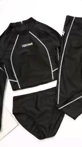 WAVE swimming suit women 3 piece swimwear women swimsuit Solid Color Swimsuit Korean long sleeve 游泳衣 swimsuits for women black swimingsuit women泳衣ins风 baju renang perempuan 泳衣女装保守