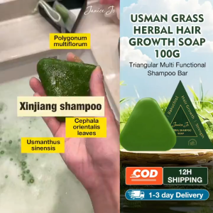 Usman Grass Shampoo Bar Soap for Hair Growth Organic Anti Hair Loss Natural Herbal Ginseng Hair Care
