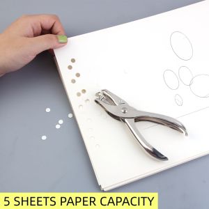 6mm Hole Puncher Portable Single Hole Punch Paper Material Scrapbooking Handheld Metal Craft Office Binding Supplies