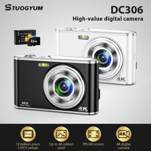 4K 48MP Digital Camera Auto-Focus Vlogging Camera With 32GB CardPortable YouTube Small Camera Suitable For Young Adults.