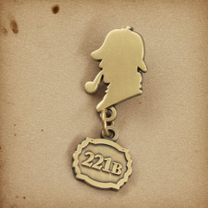 221B Baker Street Detective Pin Brooch Classic Literature Themed Fashion Accessory Retro Metal Detective Chest Pin Gift
